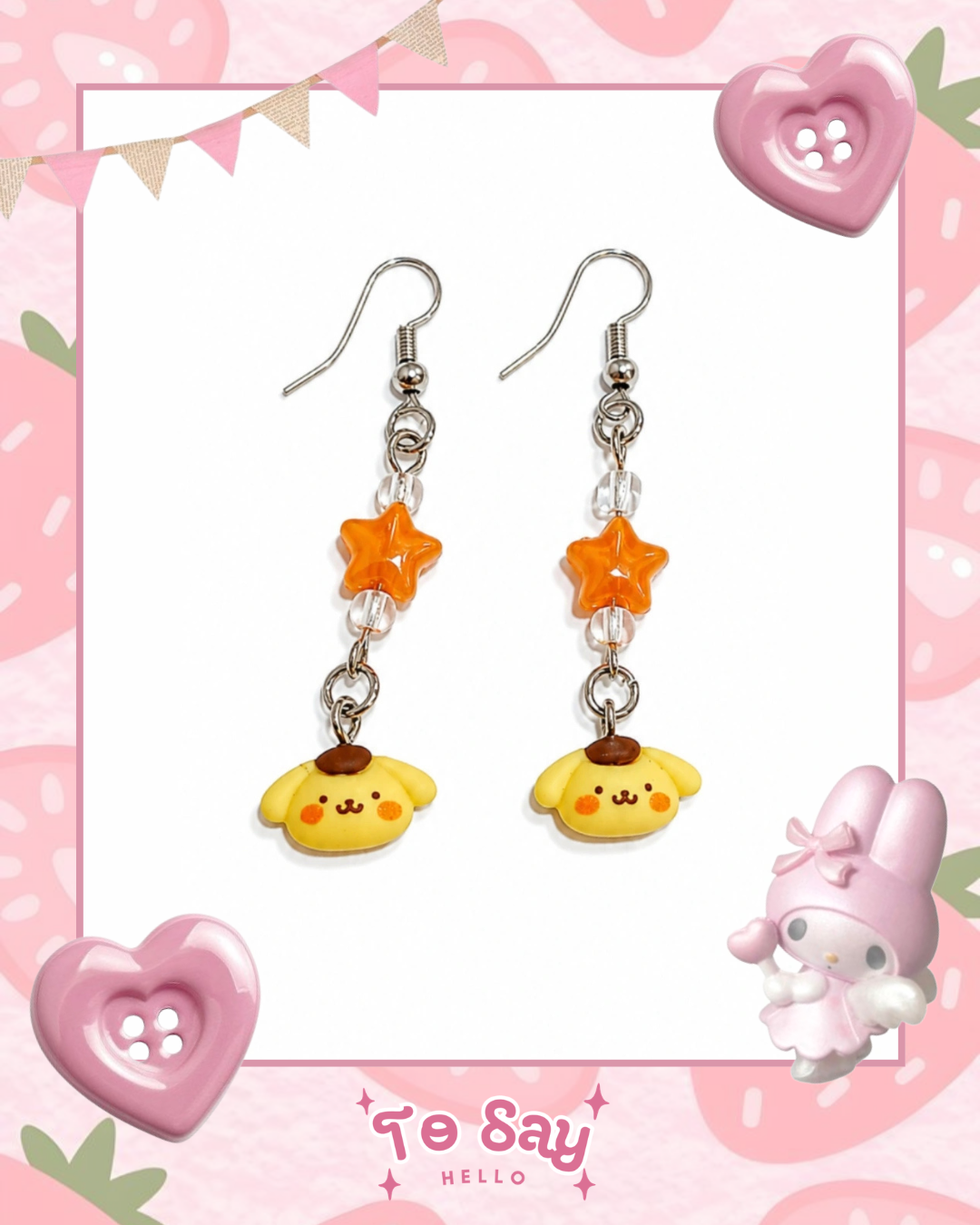Brincos Turma Hello Kitty (estrelas) kawaii - foto 3 - To Say Hello