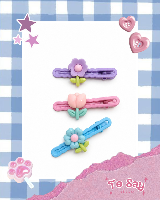 Presilha Flores. kawaii - acessorio feminino fofo - To Say Hello