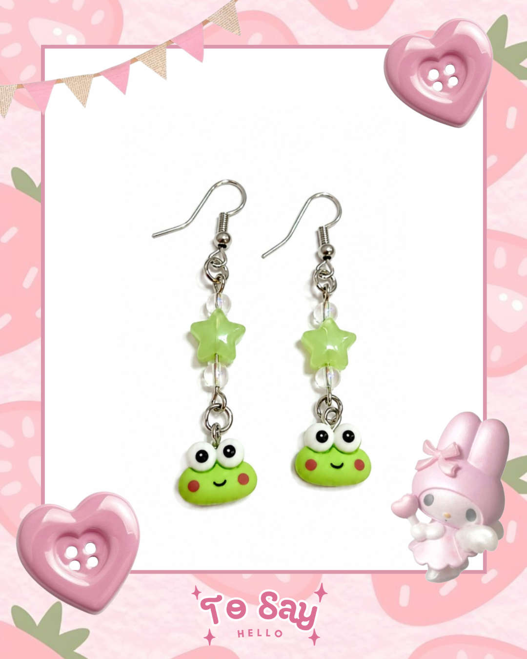 Brincos Turma Hello Kitty (estrelas) kawaii - foto 5 - To Say Hello