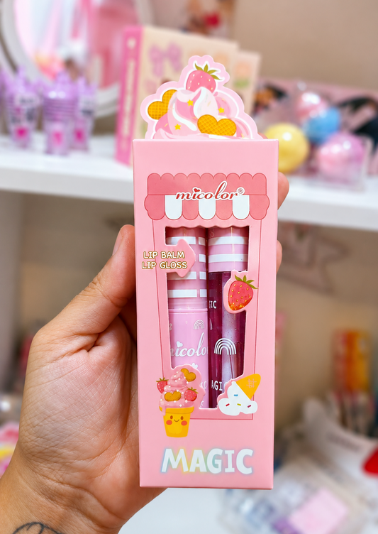 Combo Lip Gloss+Lip Balm.