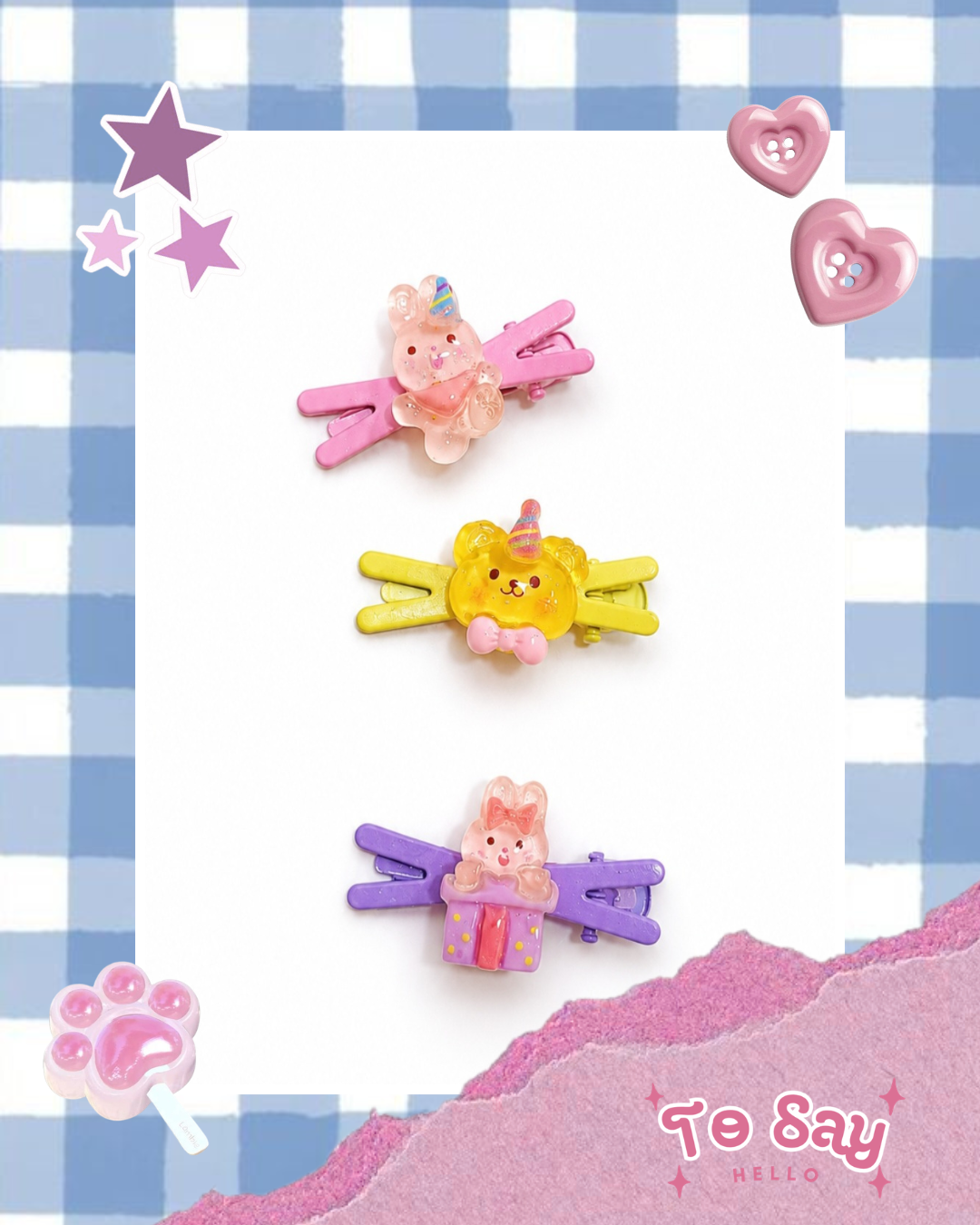 Presilhas Bichinhos. kawaii - acessorio feminino fofo - To Say Hello